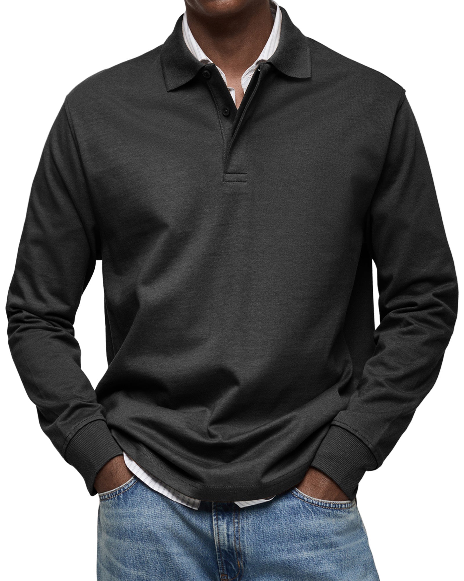 ALJUR - Casual langärmeliges Polo für einen bequemen und trendigen Stil