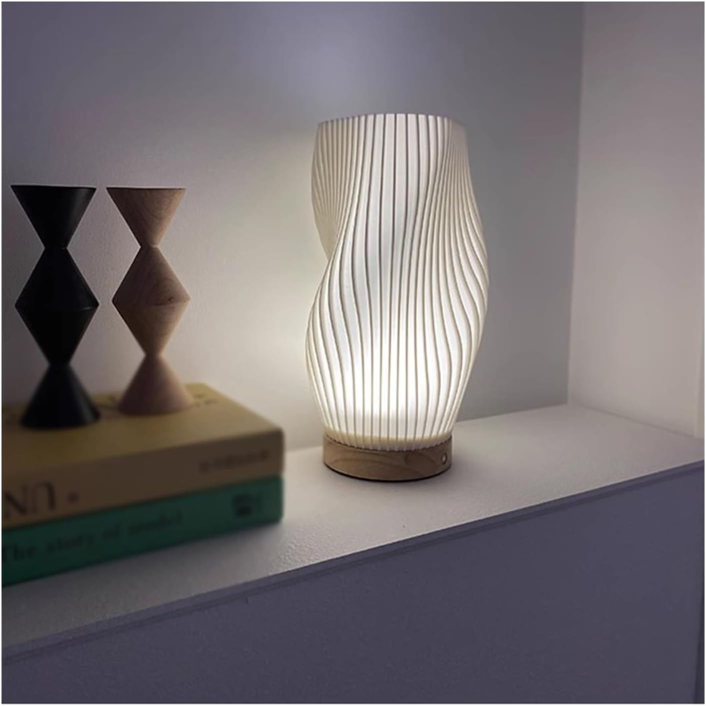Wellenkamm-Lampe - Einstellbare Helligkeit mit Wellenmuster, modernes schickes Dekor für Ihr Zuhause