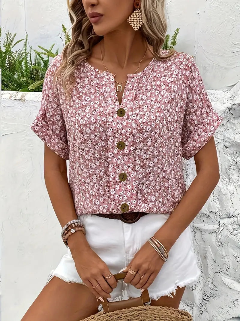 ZYNALIA – Elegante Bluse mit rosa Blumenmuster für einen schicken Alltag-Look