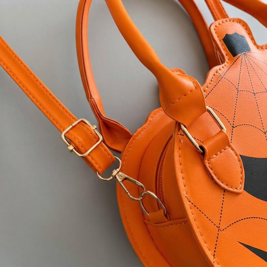Kürbis-Handtasche aus Kunstleder - Halloween-Accessoire