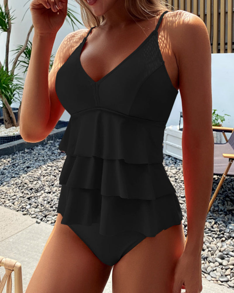 Sarah | Eleganter Badeanzug mit stilvollen Rüschen für einen besonderen Look