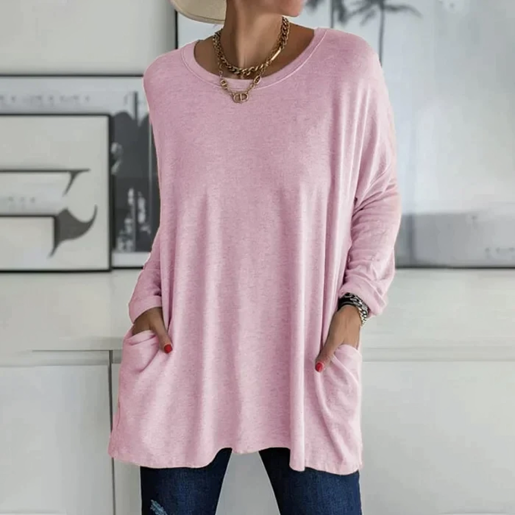 Eleganter Damen-Langarm-Rundhalsausschnitt-Pullover für stilvolle Freizeit und Business