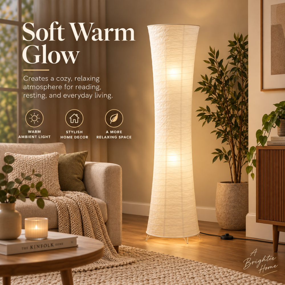 Skulpturale LED-Stehlampe – Warmes Wohnzimmerambiente