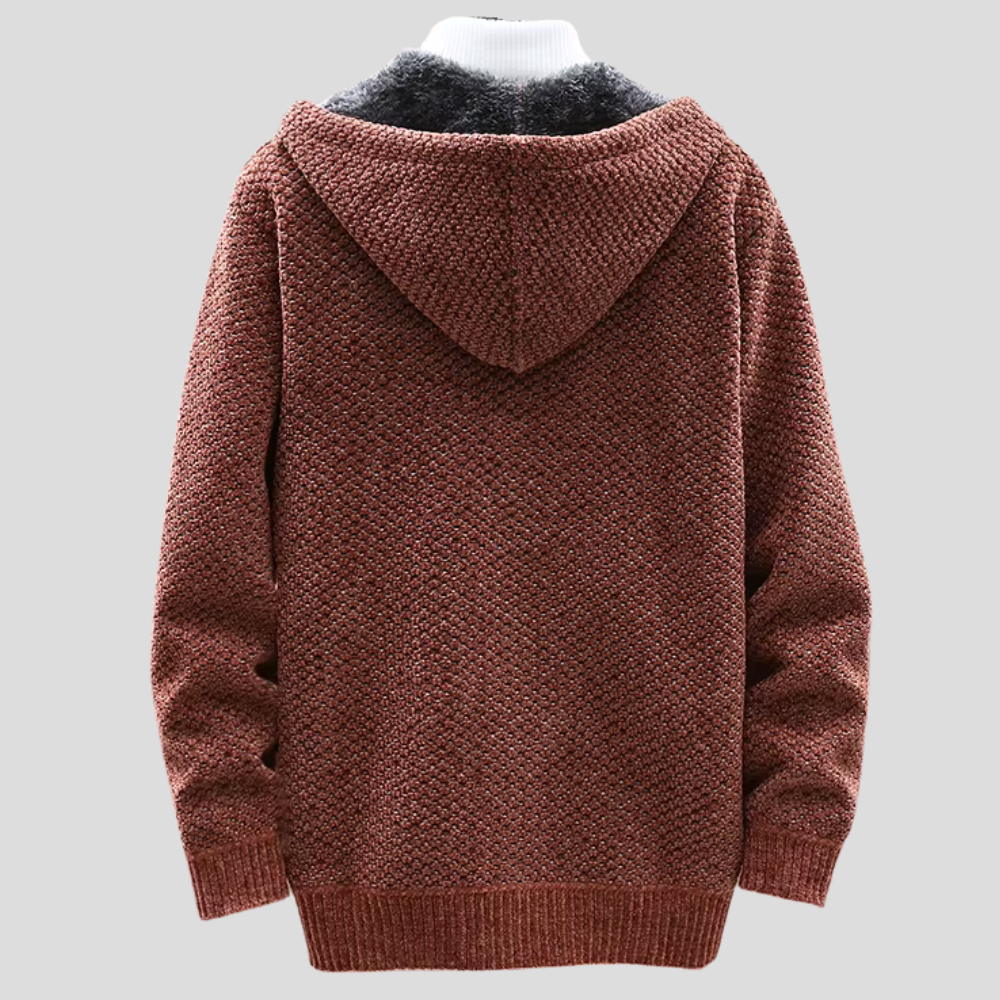 Gemütlicher strukturierter Strick-Fleece-Hoodie für maximalen Komfort