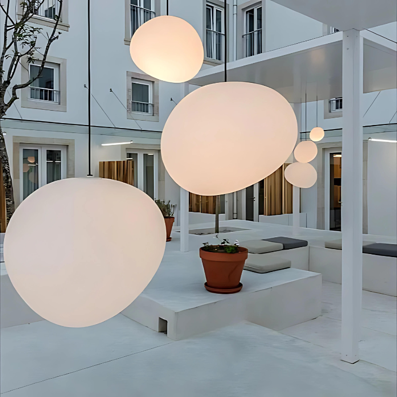Auralyne - Elegante Acryl-Kieselstein-Design Hängeleuchte für stilvolles Raumambiente