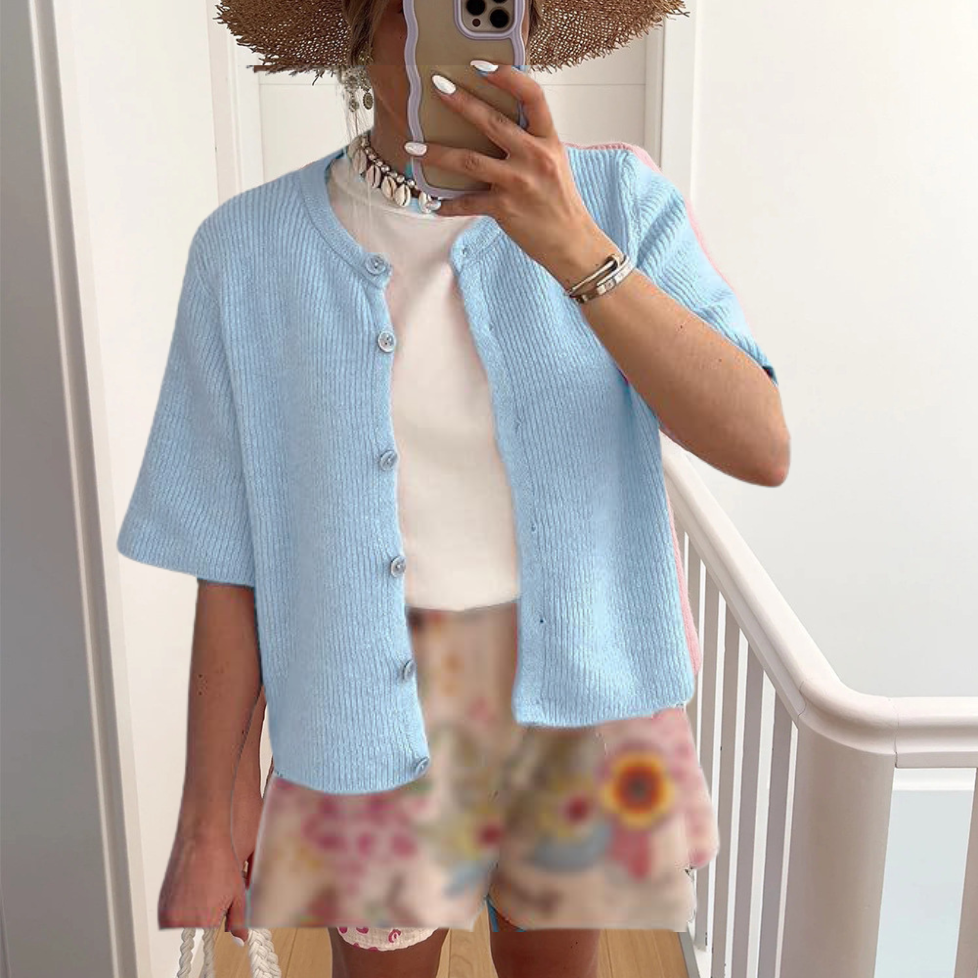 ALMA™ Lässiges Sommer-Essential: Leichter Kurzarm-Cardigan für müheloses Layering