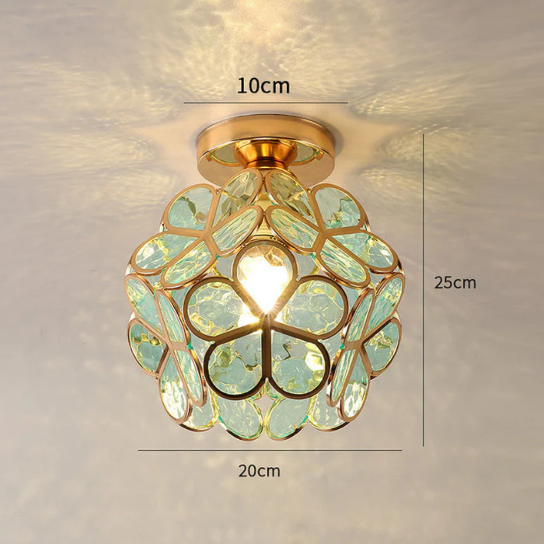 Zyvia - Luxuriöse elegante Glas-Blumen Deckenleuchte für ein stilvolles Interieur