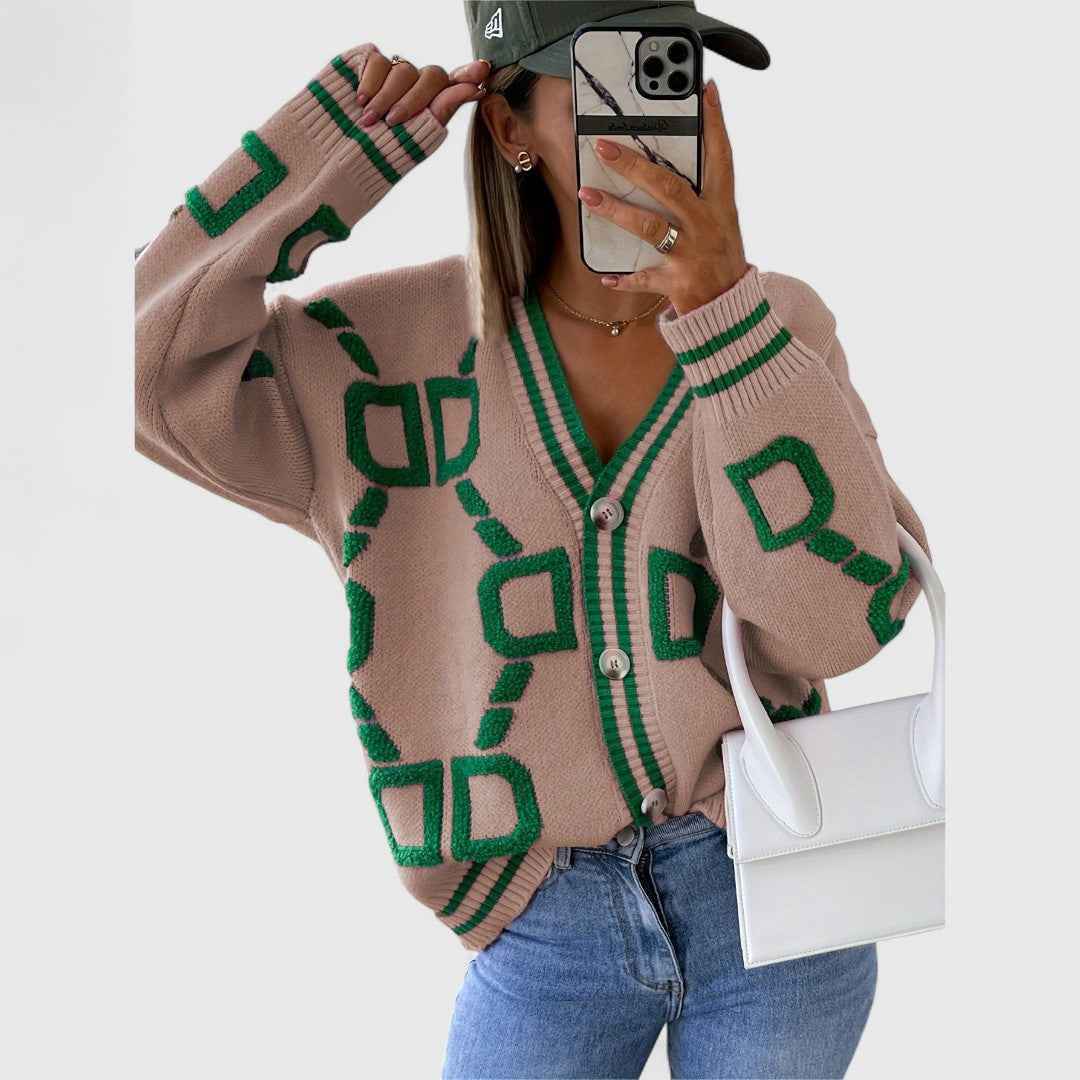 Cristine - Eleganter Strick-Cardigan mit Blockfilter