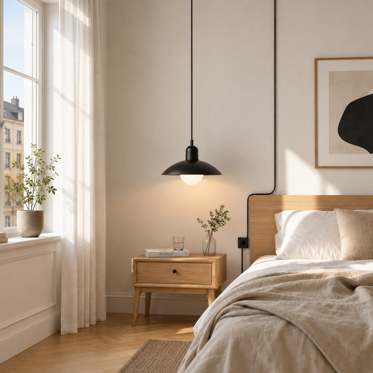 Mid Century Bauhaus Steckerpendelleuchte