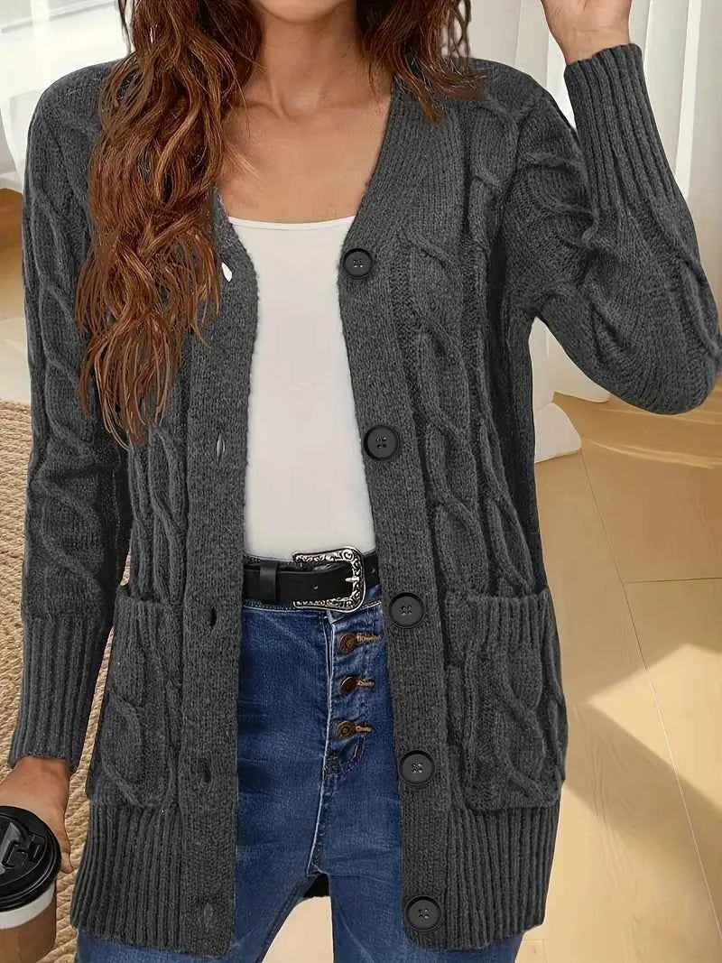 Elegant Women's V-Neck Cardigan