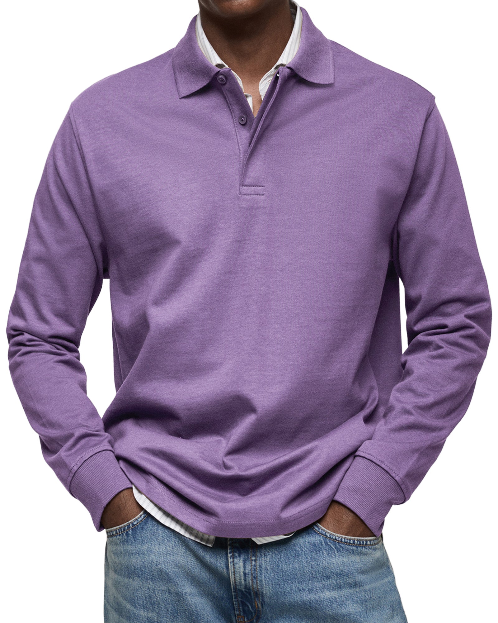 ALJUR - Casual langärmeliges Polo für einen bequemen und trendigen Stil