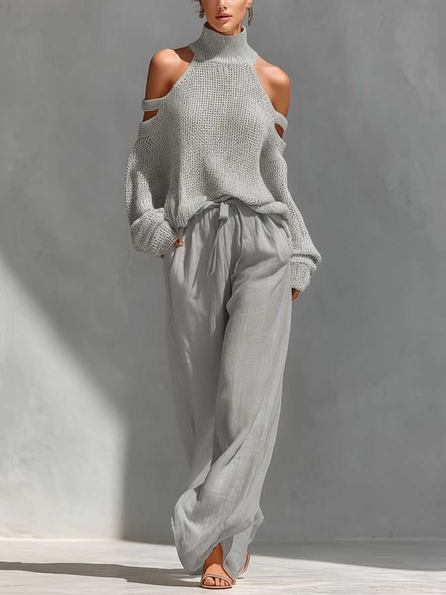 Liora | Gestricktes Cold-Shoulder-Set