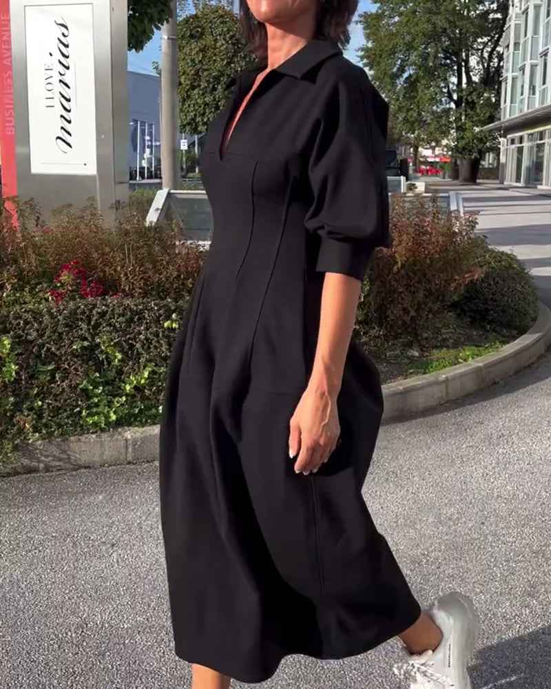 Karolin | mühelos elegantes langes Kleid für ganztägigen Tragekomfort