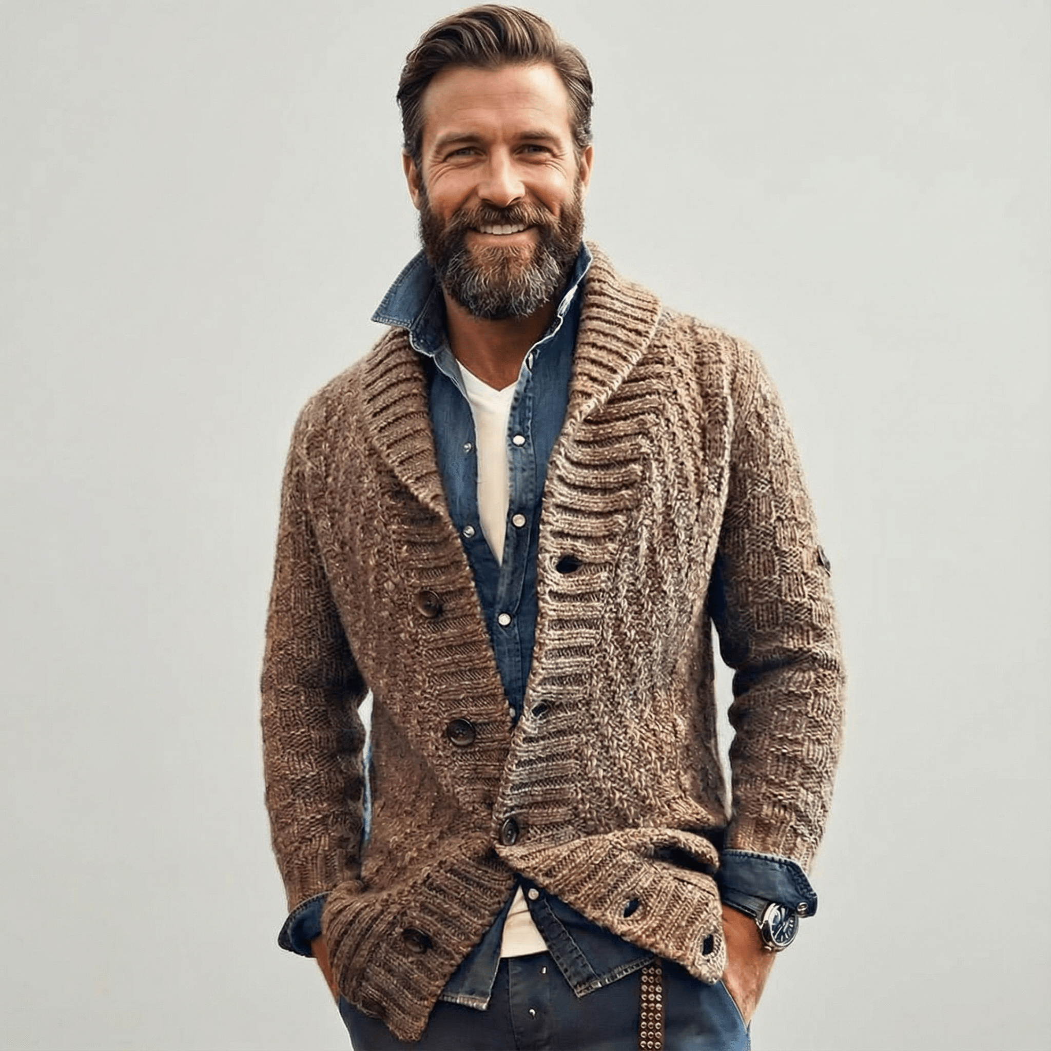 Vintage-Revers-Strickcardigan - zeitloser Stil und gemütlicher Tragekomfort