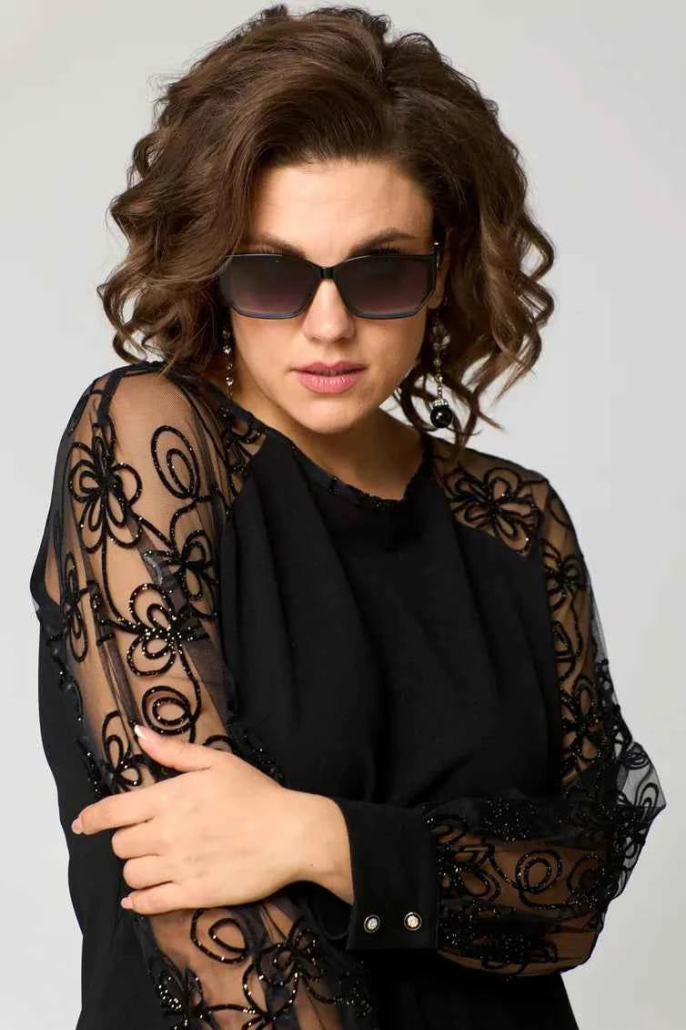 Mirae elegantes Kleid mit Spitzenärmeln