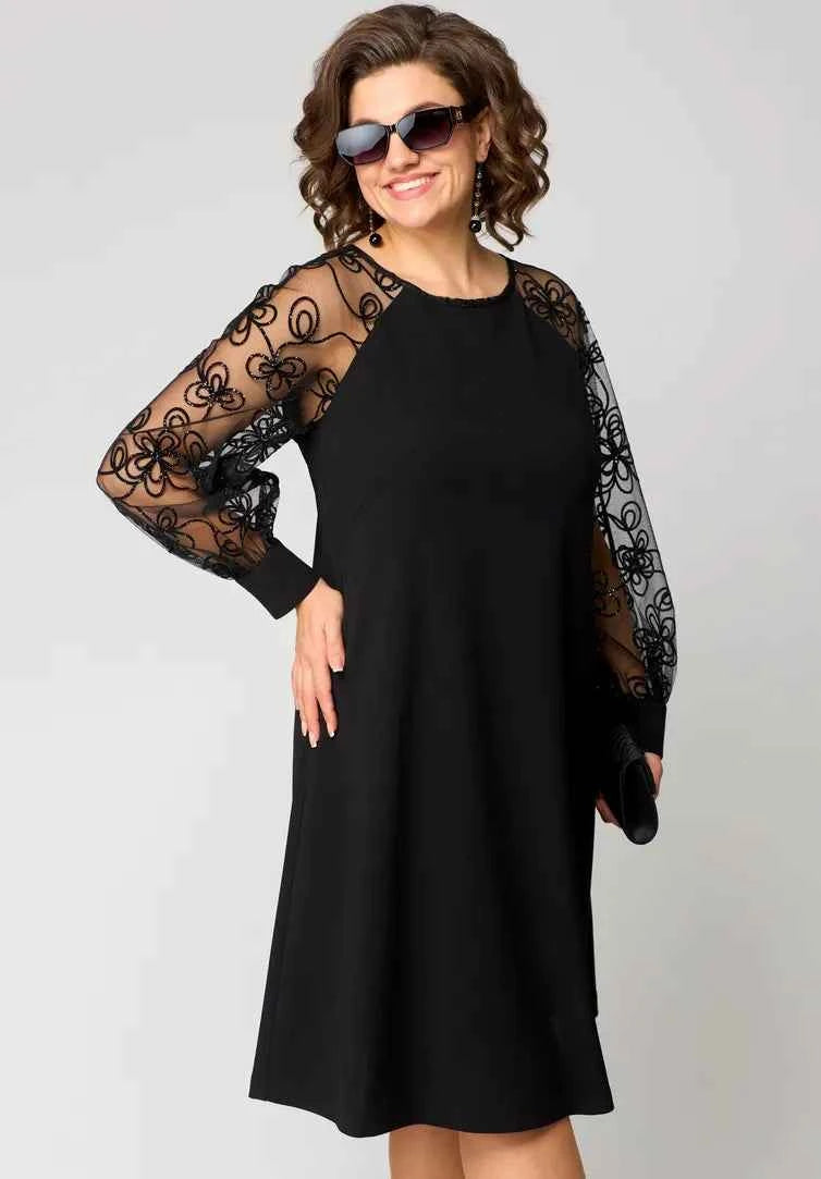 Mirae elegantes Kleid mit Spitzenärmeln