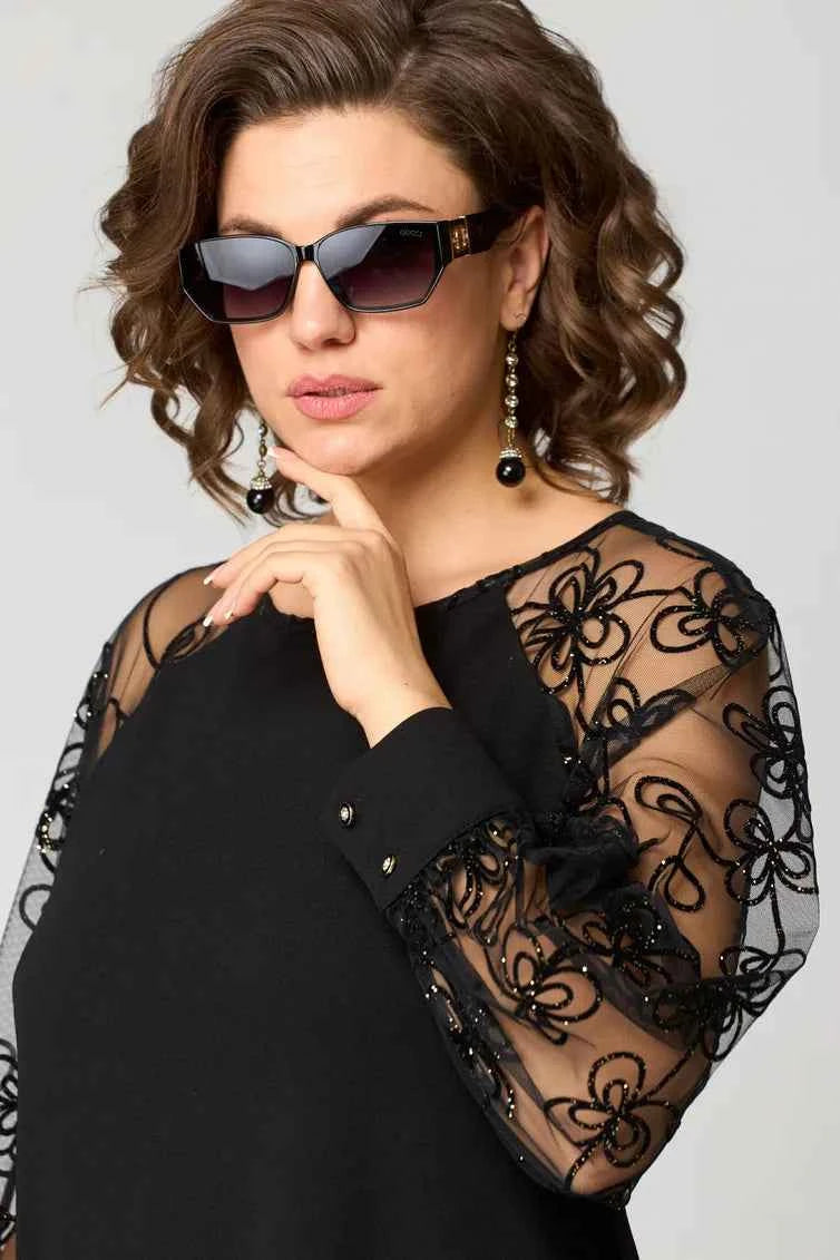Mirae elegantes Kleid mit Spitzenärmeln