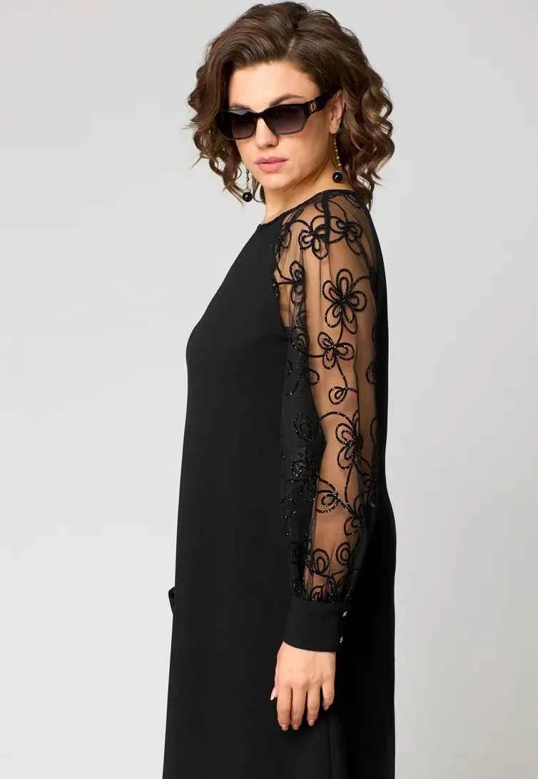 Mirae elegantes Kleid mit Spitzenärmeln