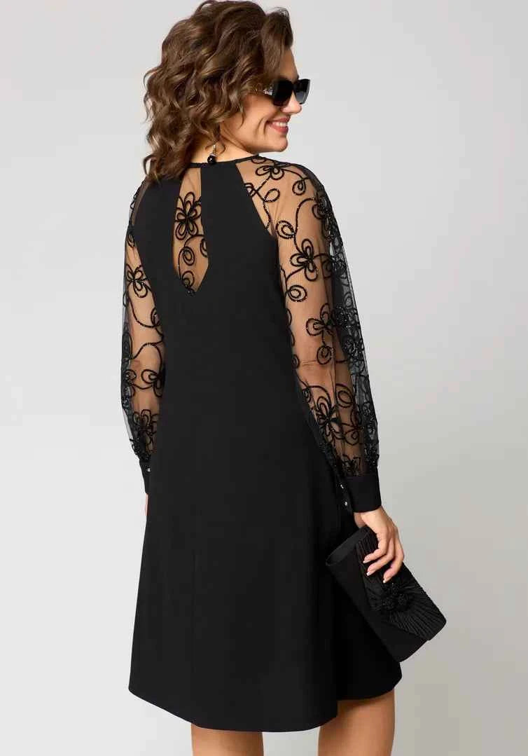 Mirae elegantes Kleid mit Spitzenärmeln