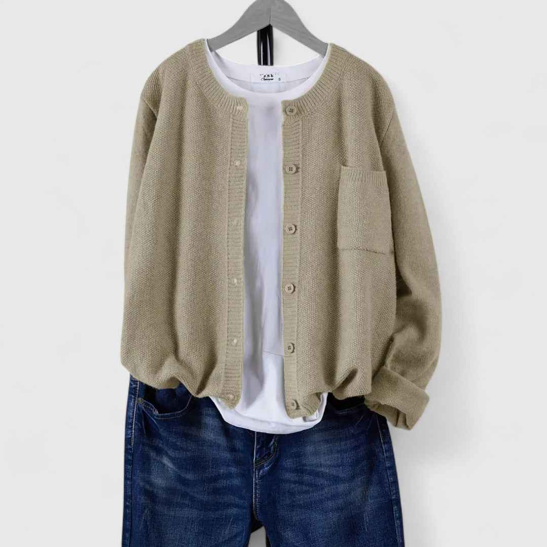 Clara - Eleganter lässiger Cardigan mit Knöpfen