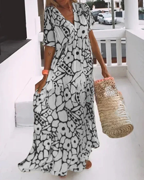 Noa | Elegantes Bohemästischer Stil Blumen-Kleid