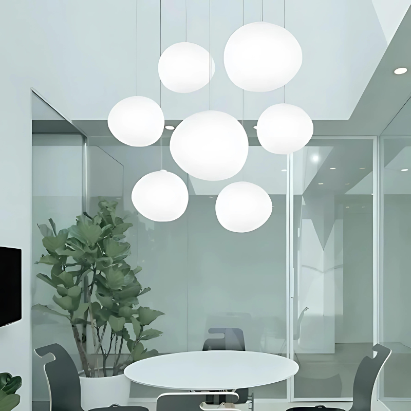 Auralyne - Elegante Acryl-Kieselstein-Design Hängeleuchte für stilvolles Raumambiente