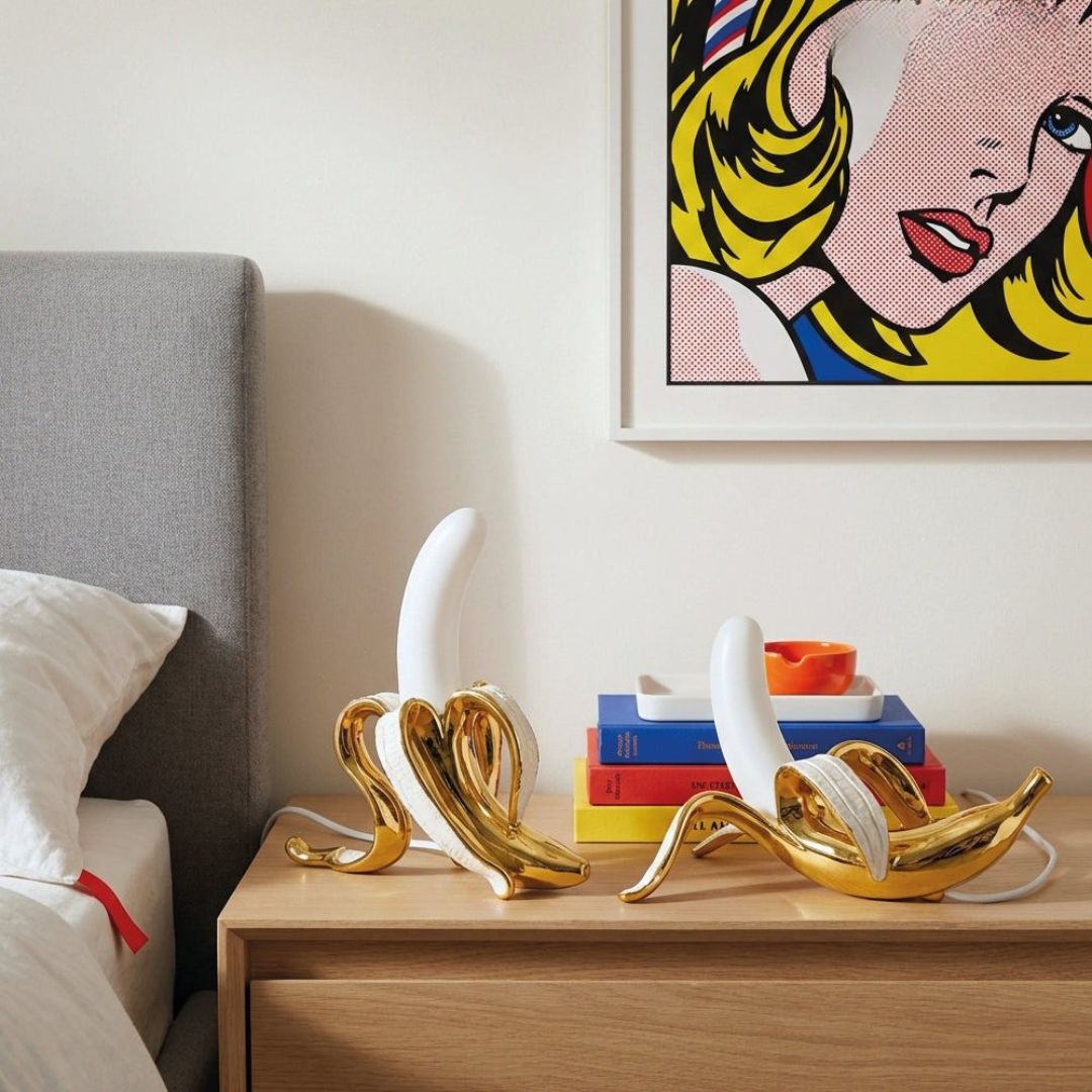Art-Deco Bananen-Tischlampe - Dekoratives Akzentlicht