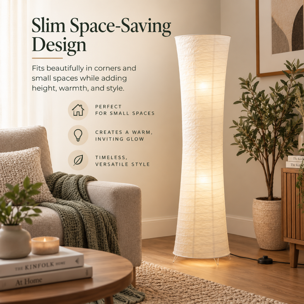 Skulpturale LED-Stehlampe – Warmes Wohnzimmerambiente