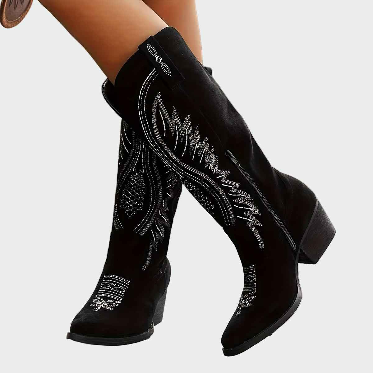 Stilvolle bestickte Western-Stiefeletten für einen modischen Look