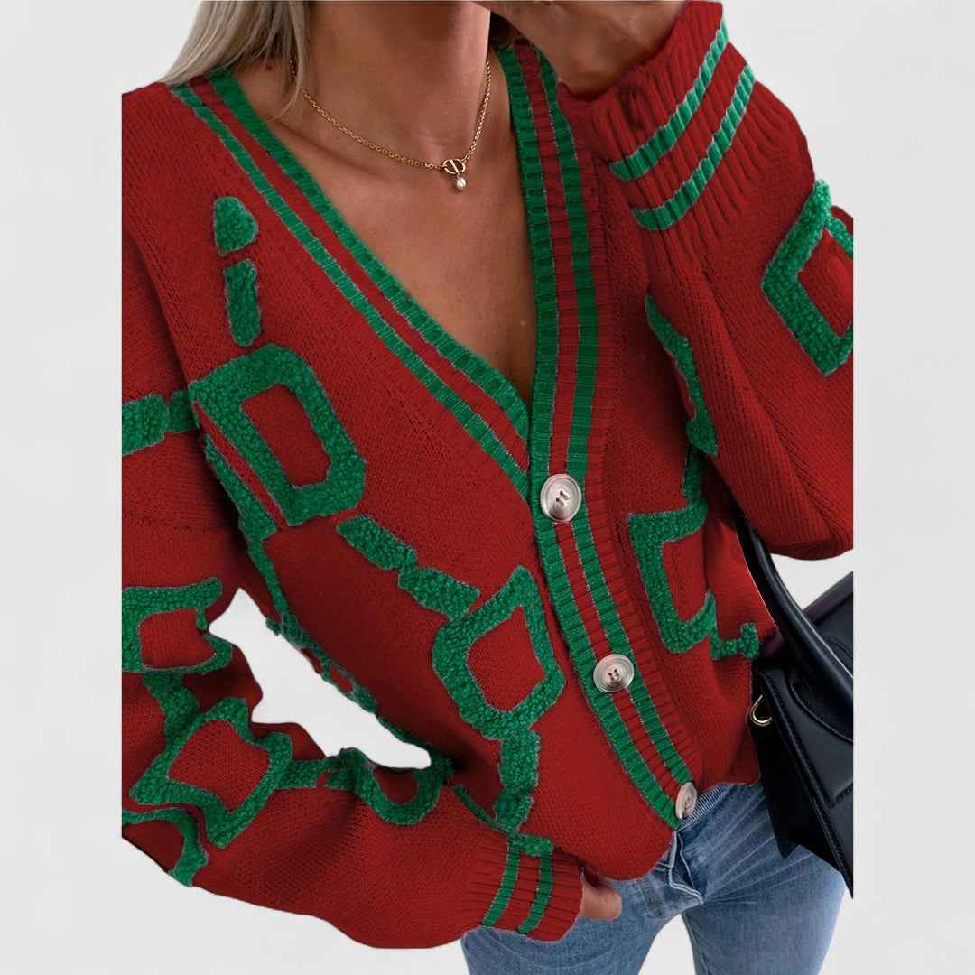 Cristine - Eleganter Strick-Cardigan mit Blockfilter