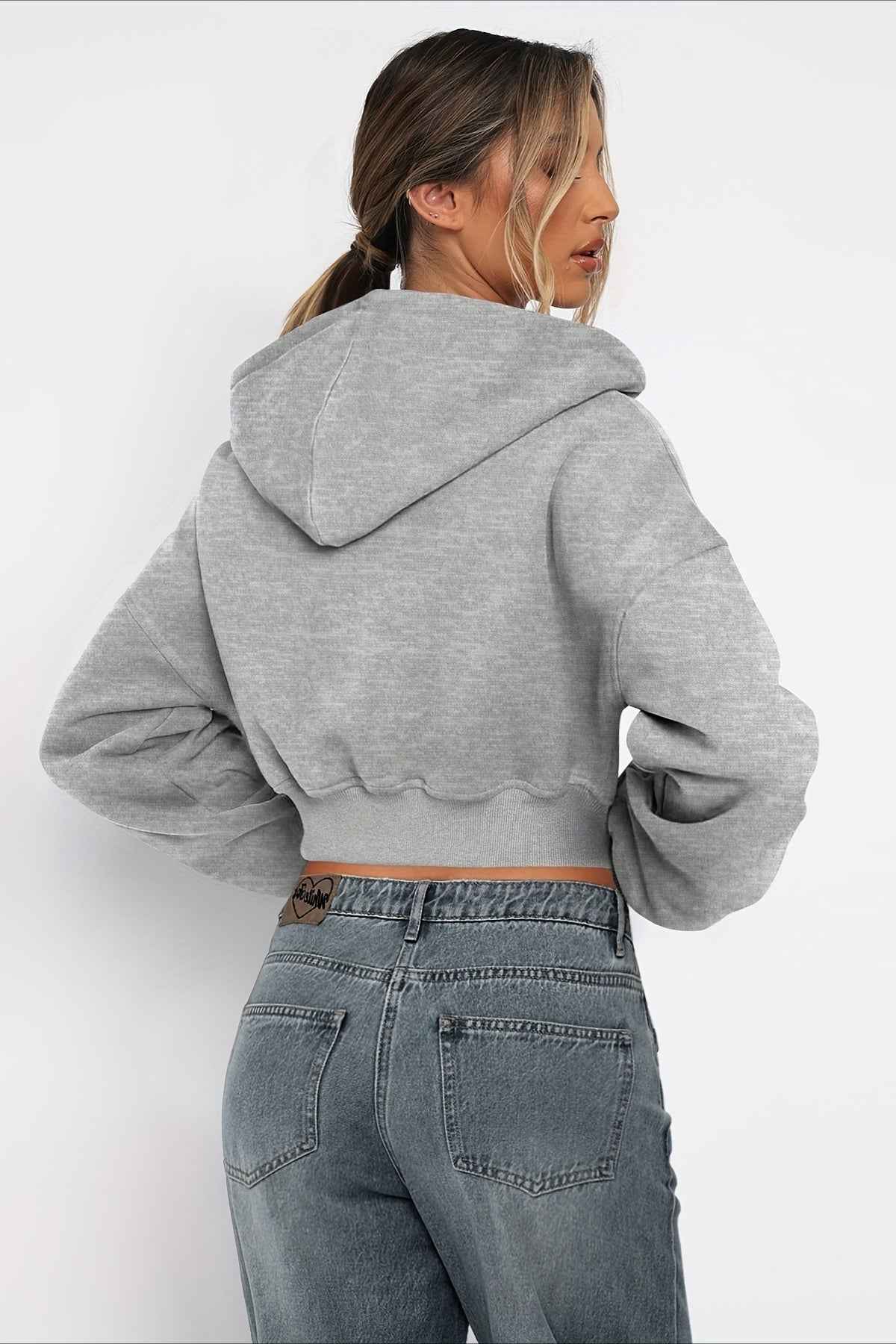 Kurzjacke mit Reißverschluss-hoodie