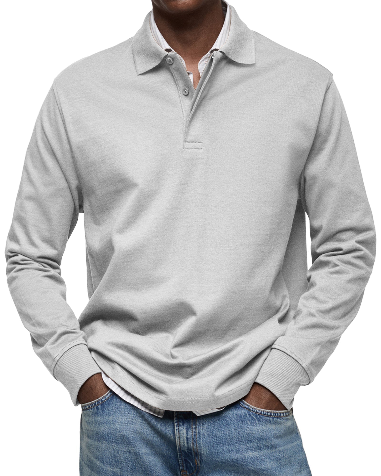 ALJUR - Casual langärmeliges Polo für einen bequemen und trendigen Stil