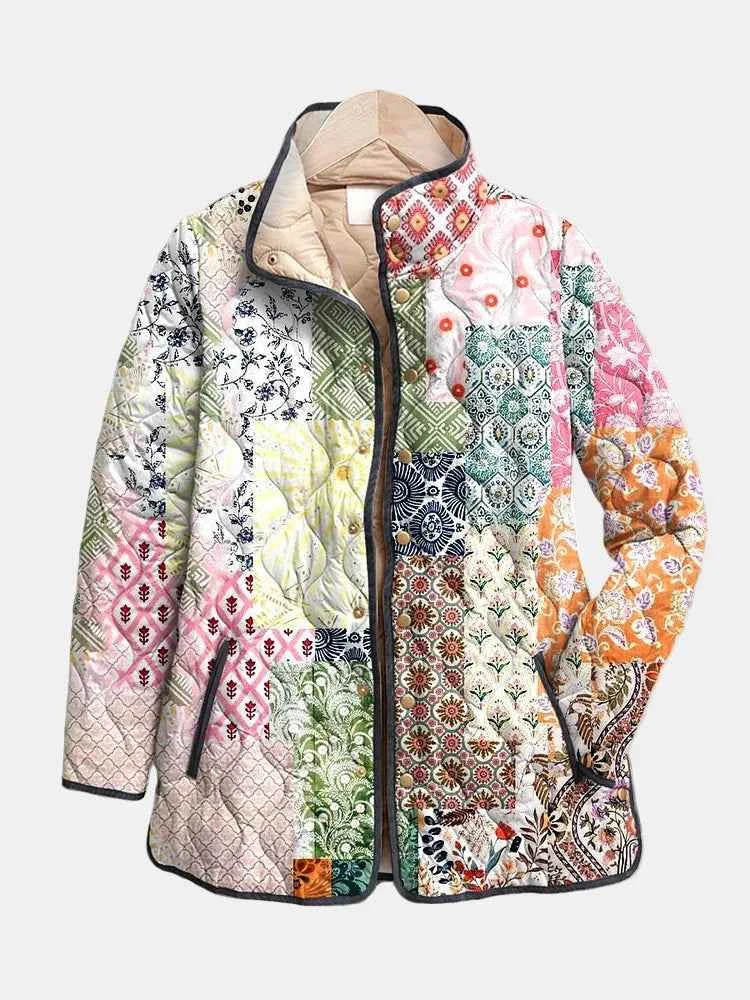 Janelle | Floral Print Quilted Jacket