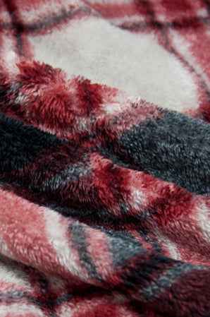 Kurzjacke aus gestricktem Futter mit Kapuze und Vichy-Muster