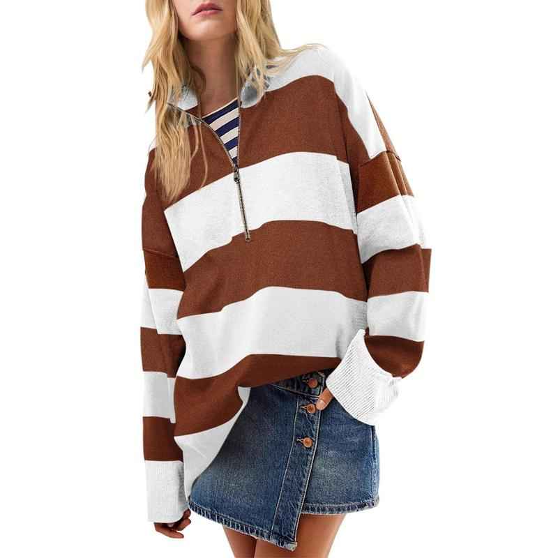 AUTUMN™ Gemütlicher Oversize-Rollkragenpullover mit Halb-Reißverschluss-Detail