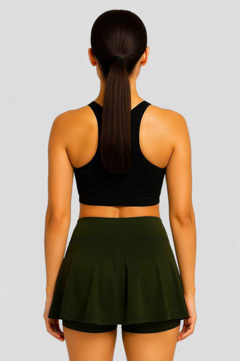 Emiliya | Score Damen Faltenrock Minirock Oliv Sport Skort Tennis Golf Fitness