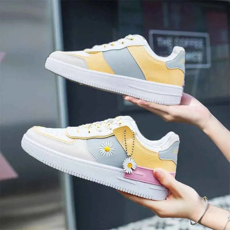 Birdie - Korean Lace-up Flat Sneakers