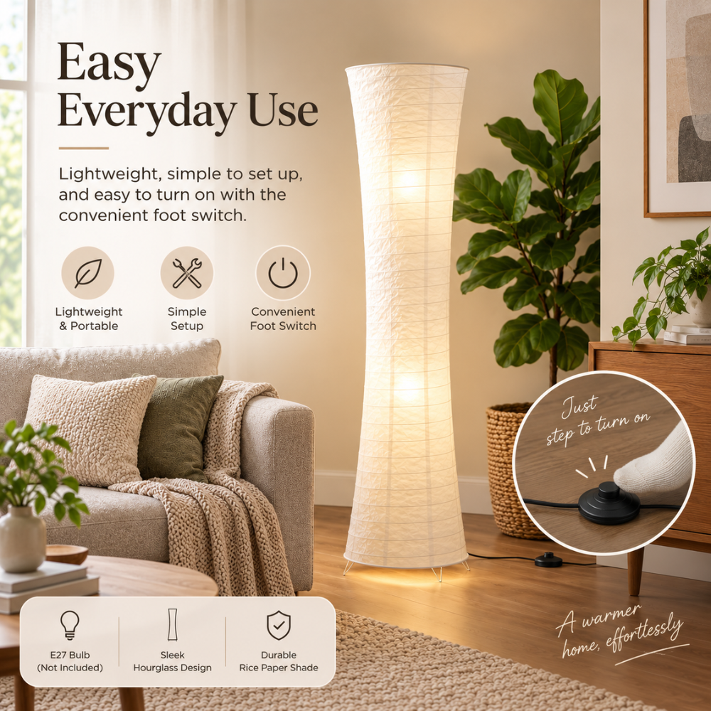 Skulpturale LED-Stehlampe – Warmes Wohnzimmerambiente