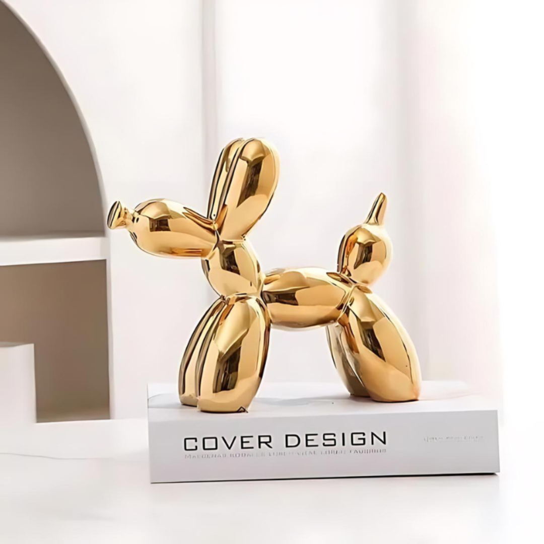 Nyxis - Einzigartige dekorative Keramikballonhund-Skulptur für ein faszinierendes Interieur