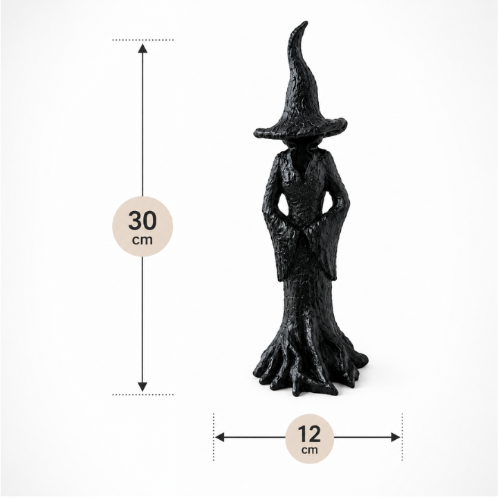 Hexen-Gartenstatue - Handgefertigte Wächterfigur aus Harz