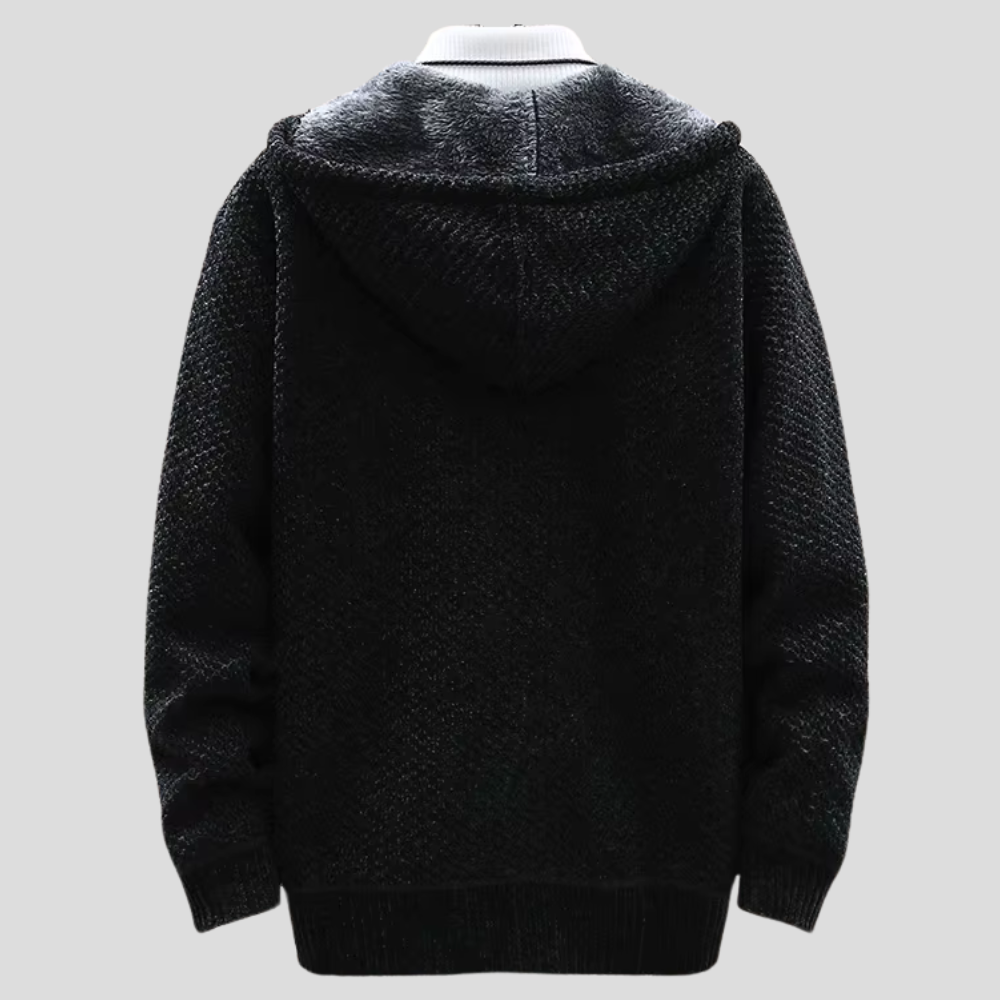 Gemütlicher strukturierter Strick-Fleece-Hoodie für maximalen Komfort