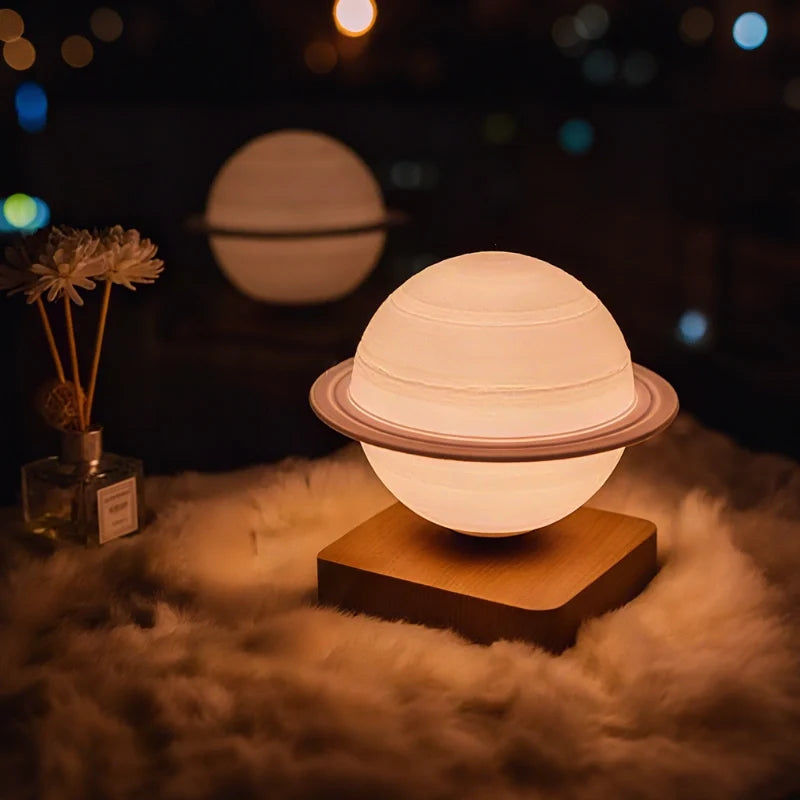 EtherealOrbit Schwebe-Lampe – Magnetisch Schwebendes Mond & Saturn Licht