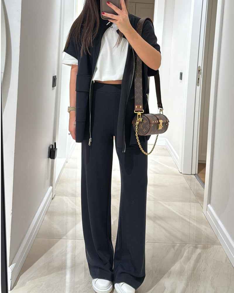 Elegantes Oberteil und Hose mit elastischem Bund