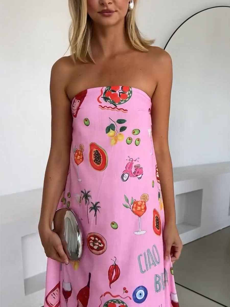 Röhrenkleid mit Urlaubsdruck für einen trendigen Sommerstil