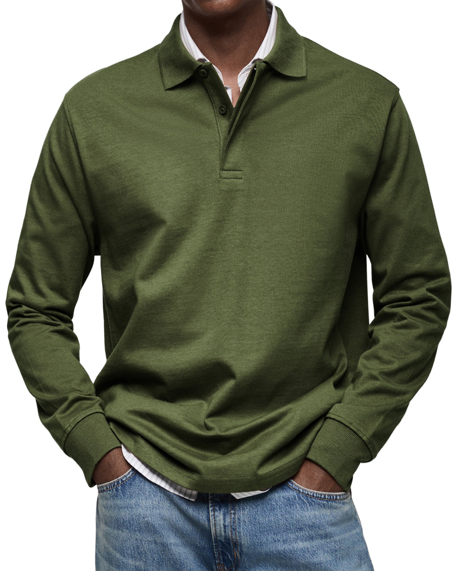 ALJUR - Casual langärmeliges Polo für einen bequemen und trendigen Stil