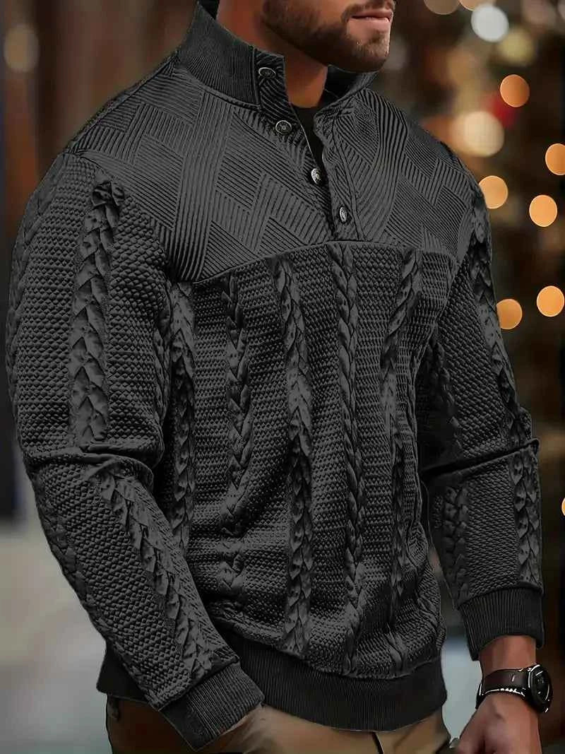 DAWSON – Langarm-Pullover mit Streifen, eleganter Henley-Sweater