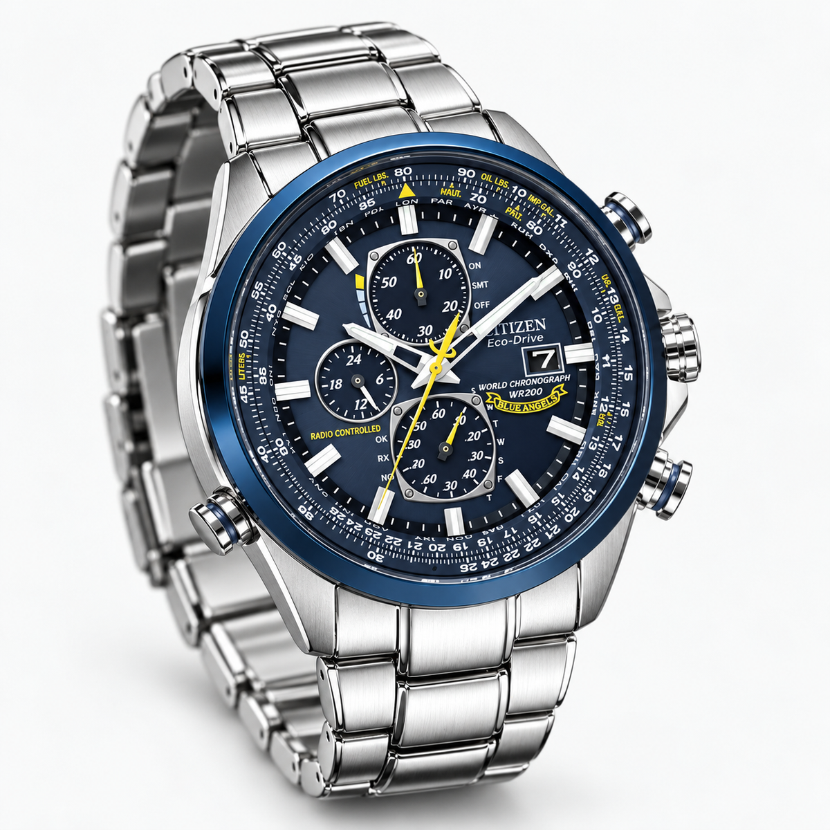 Vyriškas chronografinis laikrodis MultiSteel 42mm, plienas sidabrinis, mėlynas ciferblatas, elegantiškas