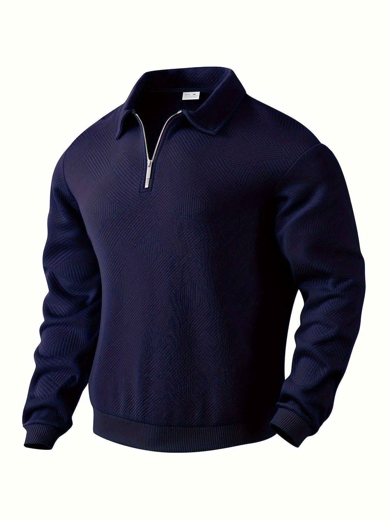 James – Eleganter Pullover mit Vintage-Geometrischen Mustern und Reißverschluss