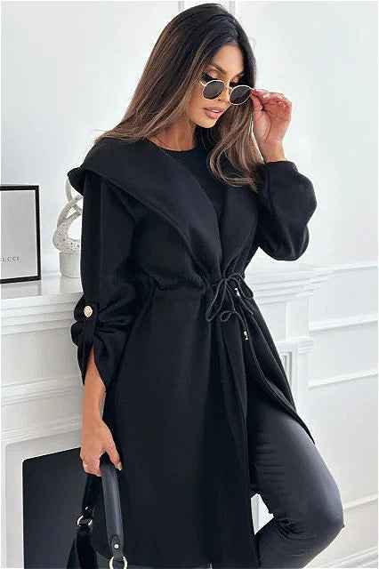 Eleganter Trenchcoat mit Kapuze und Gürtel