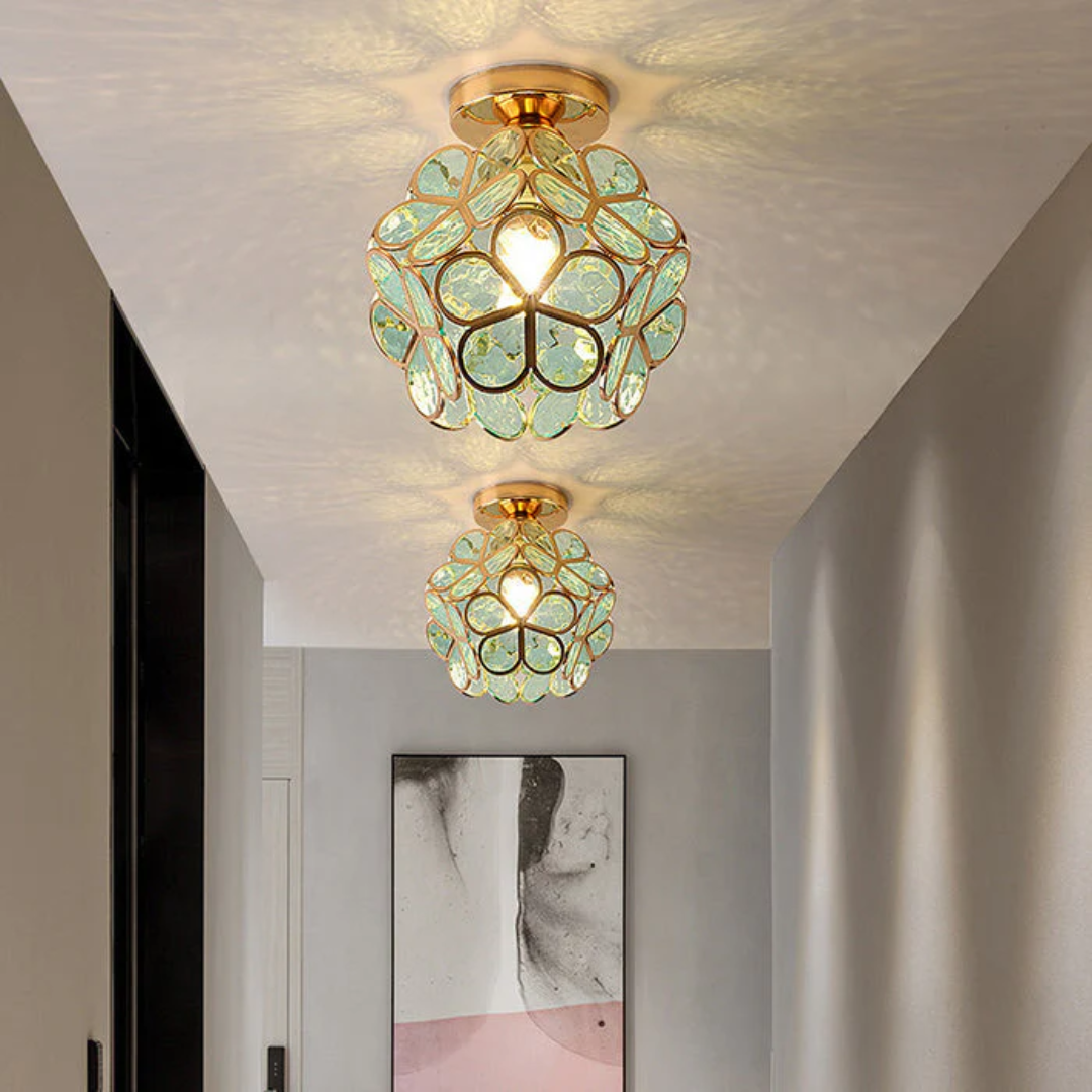 Zyvia - Luxuriöse elegante Glas-Blumen Deckenleuchte für ein stilvolles Interieur